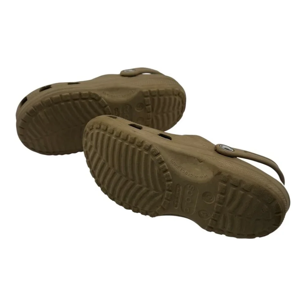 Crocs Shoes Youth Unisex 3 Boys Tan Solid Classic Clog Retro‎ Outdoor